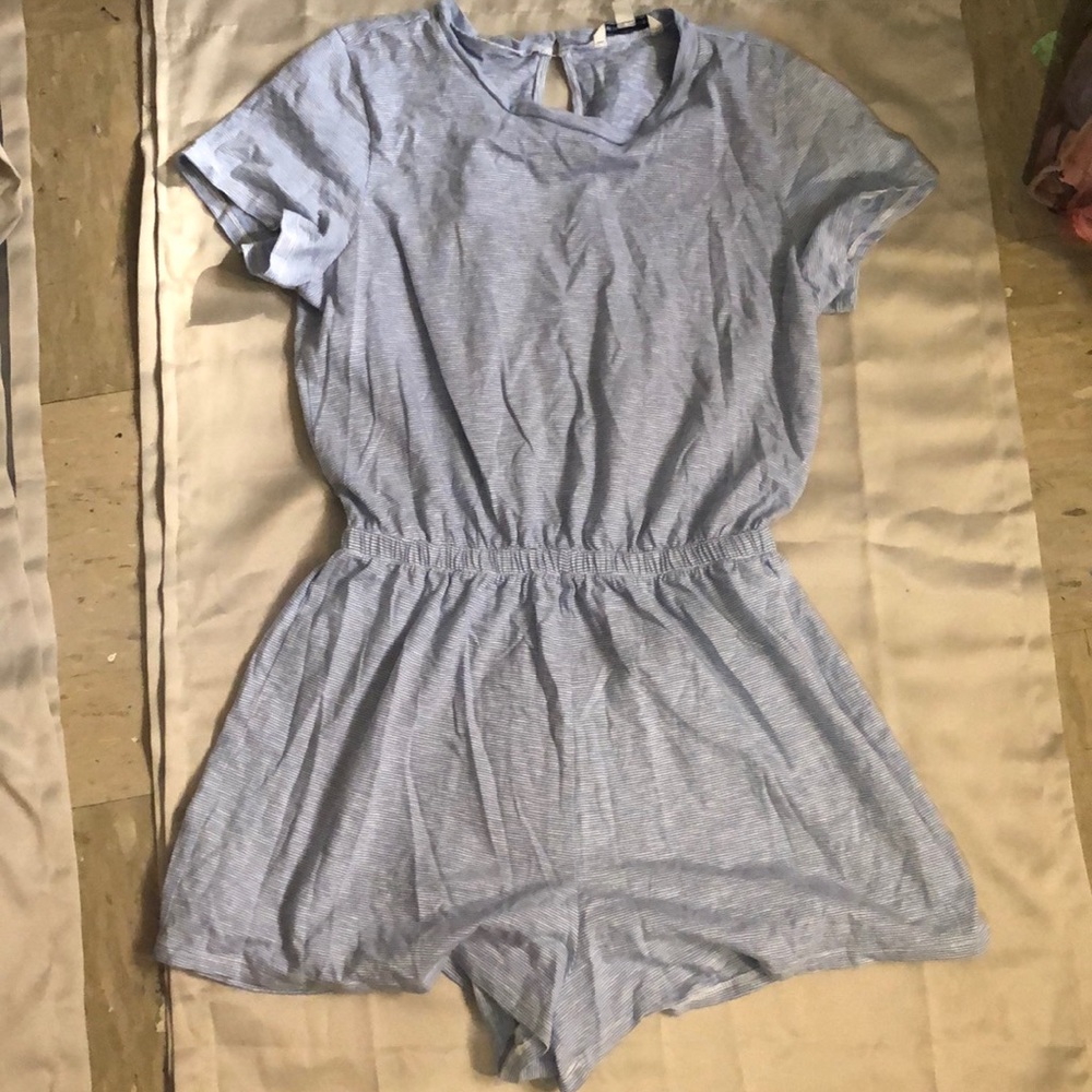 Strip  blue and white romper